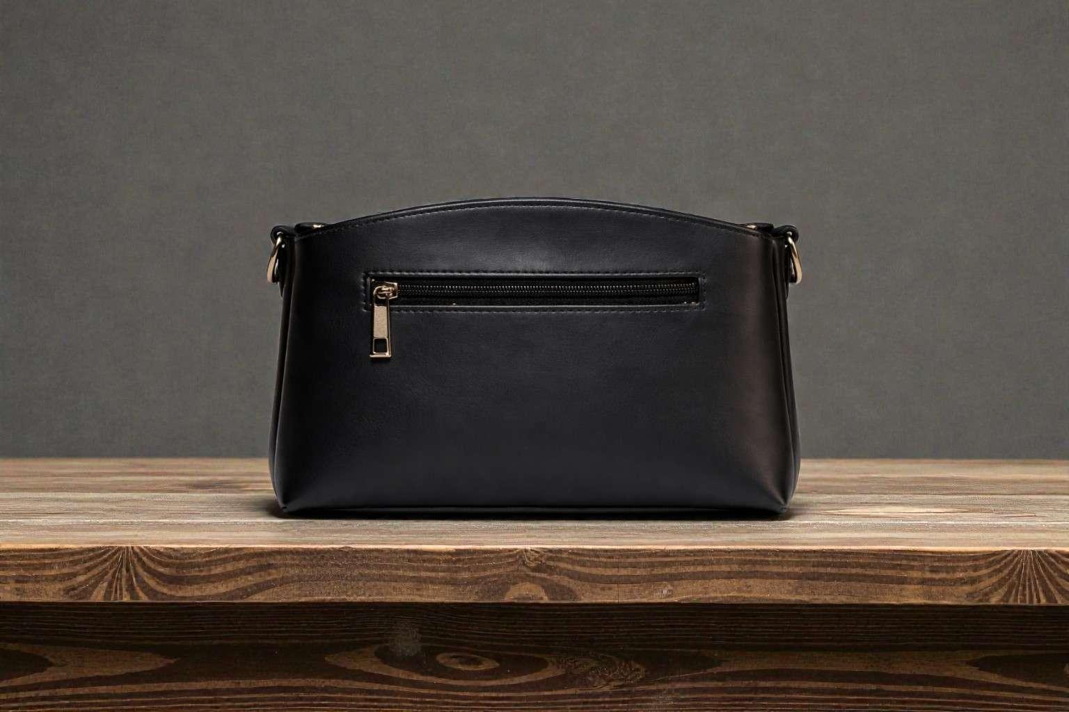 Black handbag leather shoulder strap bag - Thumbnail 2
