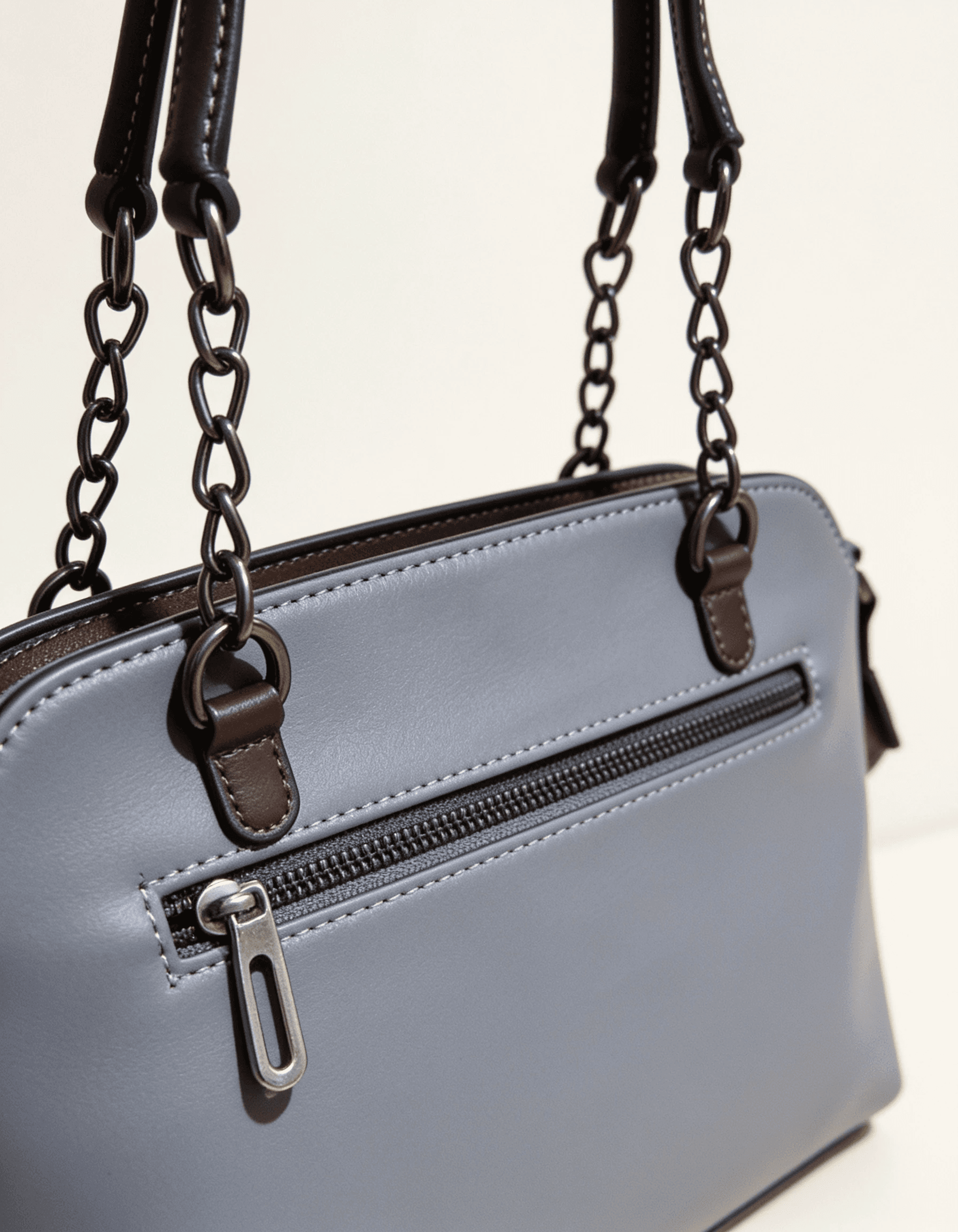 Fashion Rich Premium Grey Women's Handbag with solder strap - Thumbnail 4